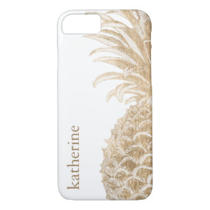 Add Your Name Gold Tropical Pinneapple iPhone 8/7 Case
