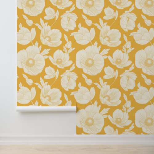 Add Your Name  Golden Flower Pattern Wallpaper