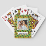 Add Your Name | Golden Pineapples On Stripes | Poker Cards