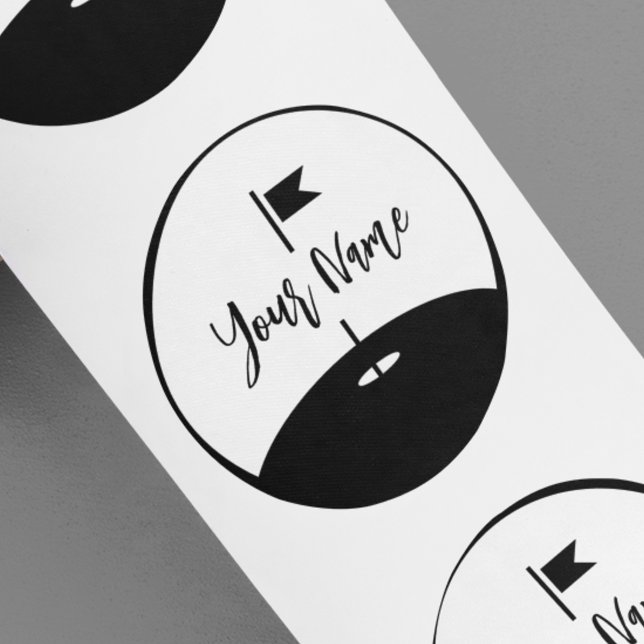Add Your Name Golf Classic Round Sticker (Creator Uploaded)