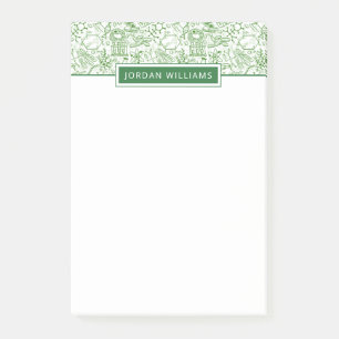 Add Your Name Green Biology Pattern Post-it Notes