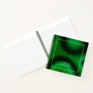 Add Your Name Green Circular Malachite Notebook