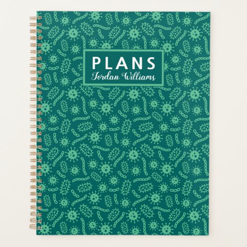 Add Your Name  Green Microbes Pattern Planner