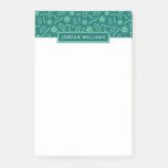 Add Your Name | Green Microbes Pattern Post-it Notes