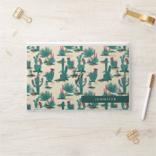 Add Your Name   Green & Red Cactus Pattern HP Laptop Skin