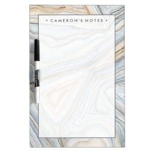 Add Your Name   Grey Marbled Abstract Design Dry Erase Board