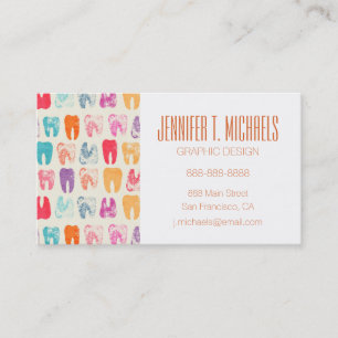 Add Your Name Grunge Tooth Pattern Business Card