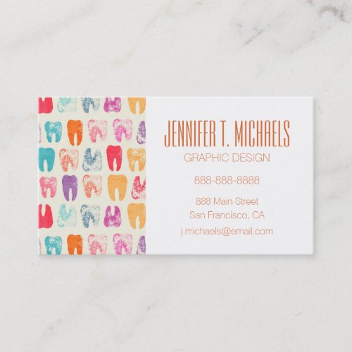 Add Your Name  Grunge Tooth Pattern Business Card
