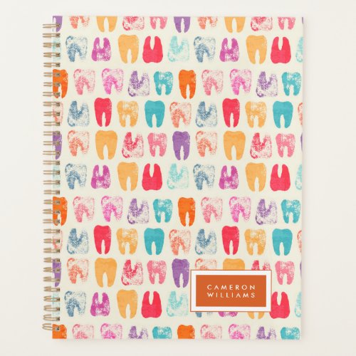 Add Your Name  Grunge Tooth Pattern Planner