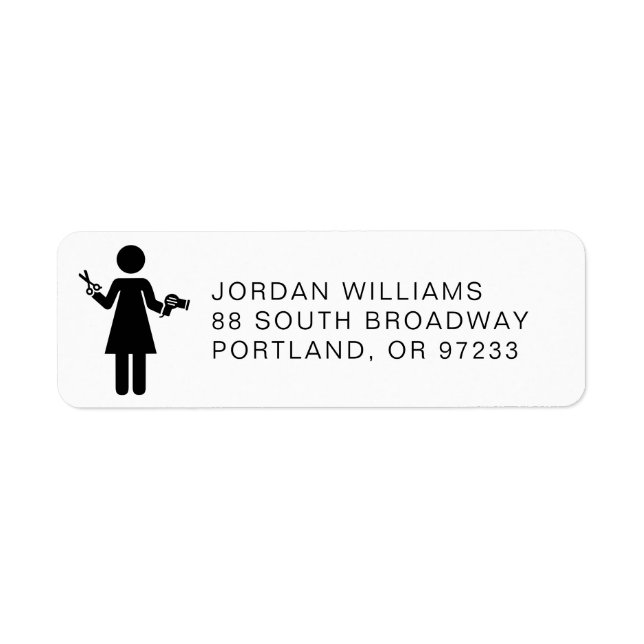 Add Your Name | Hairdresser Symbol Label (Front)