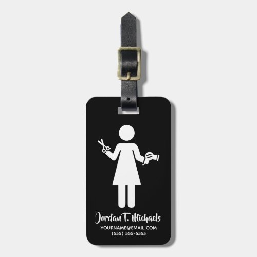 Add Your Name  Hairdresser Symbol Luggage Tag