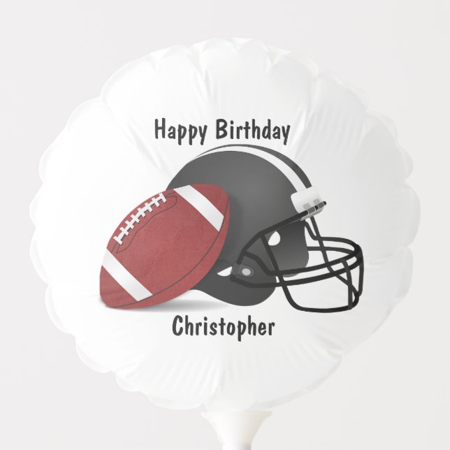 Add your name Happy Birthday Football Balloon (Front)