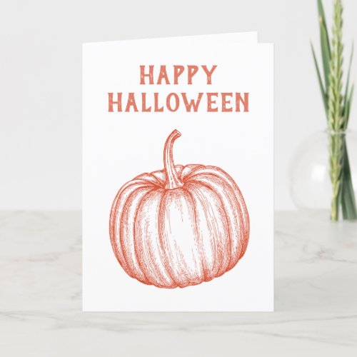 Add Your Name Happy Halloween Pumpkin Holiday Card