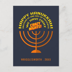 Add Your Name Happy Hanukkah Greetings Holiday Postcard