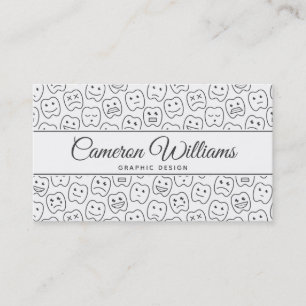 Add Your Name Happy Teeth Pattern Business Card