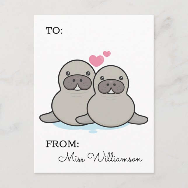 Add Your Name | Happy Valentine's Day Postcard (Front)