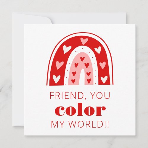 Add Your Name  Happy Valentines Day Rainbow Note Card