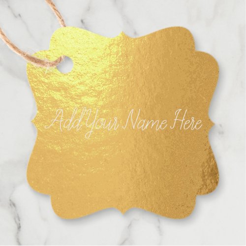 Add your name here customizable gold foil favor tags