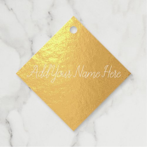 Add your name here customizable gold foil favor tags