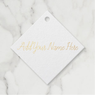 Add your name here customizable stamp foil favor tags