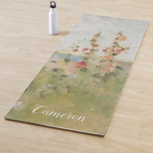 Add Your Name  Hollyhocks by the Sea Yoga Mat