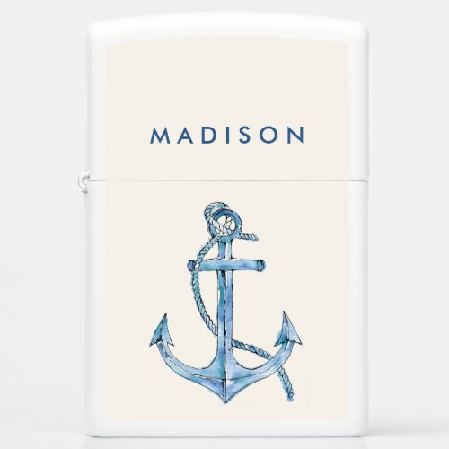 Add Your Name  Home is Where You Set Your Anchor Zippo Lighter