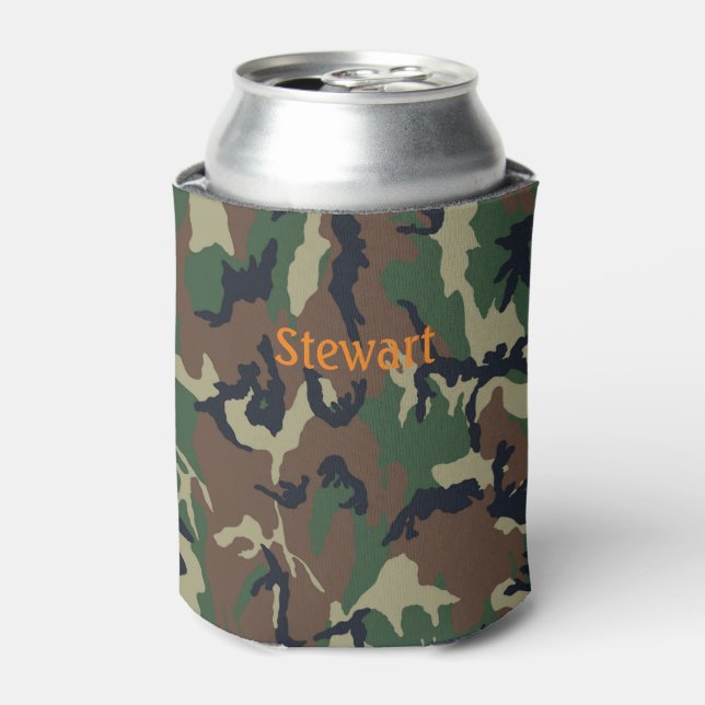 Add Your Name Hunters Camo  Can Cooler (Can Front)