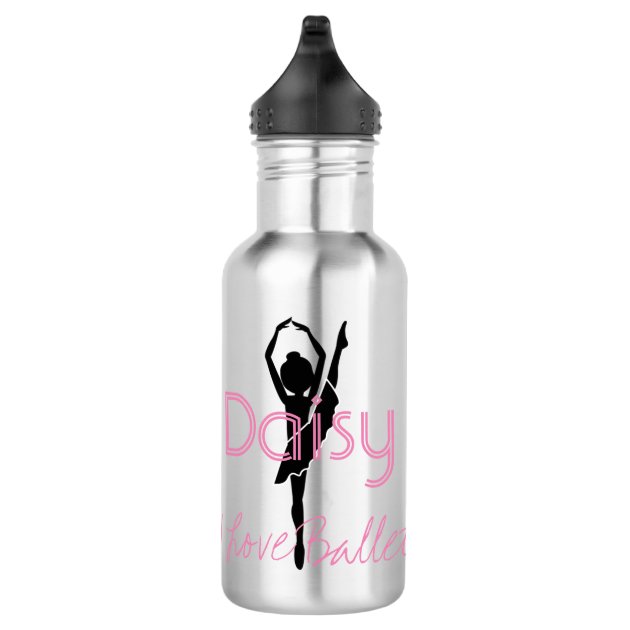 Personalised Ballerina Metal Water Bottle Custom Named Sport Gym Gift School 