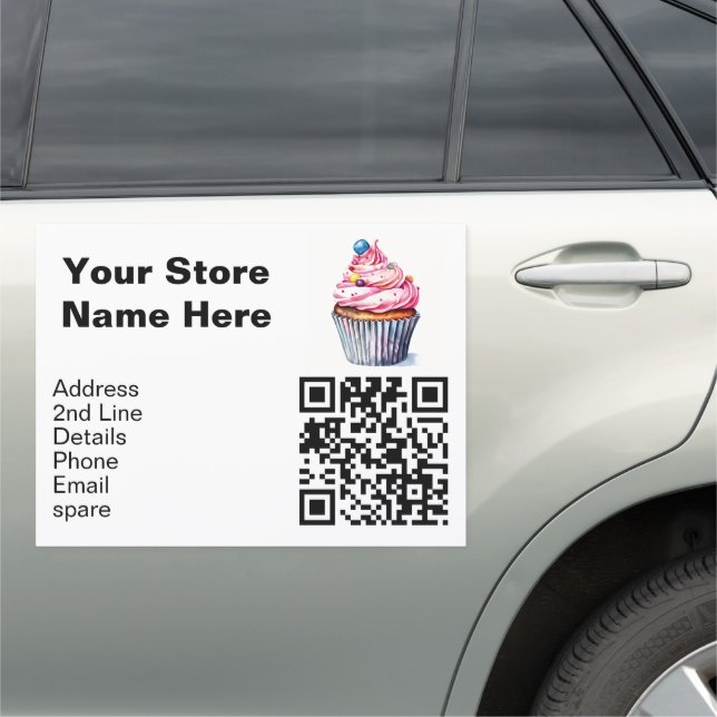 Add Your Name, Image or Logo, Details & QR Code Car Magnet (In Situ)