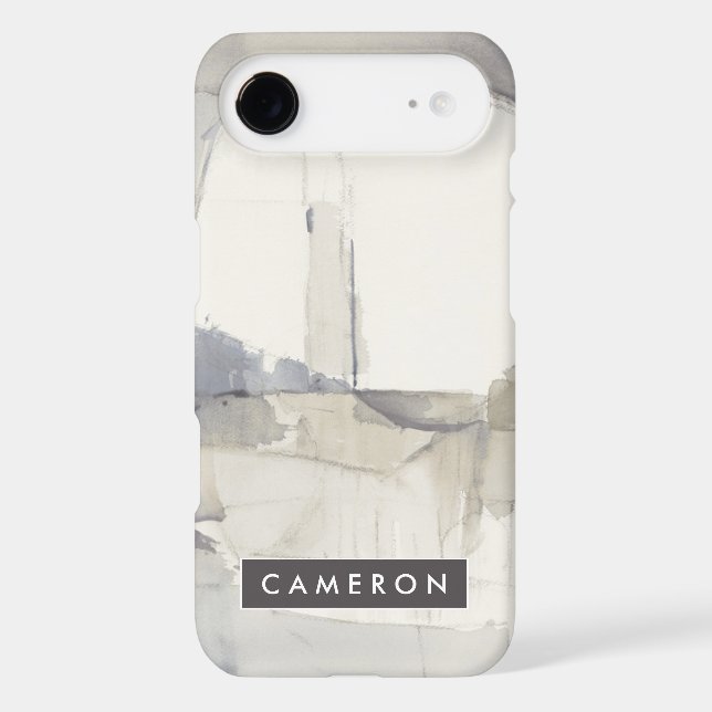Add Your Name | Improvisation I Gray Abstract Case-Mate iPhone Case (Back)