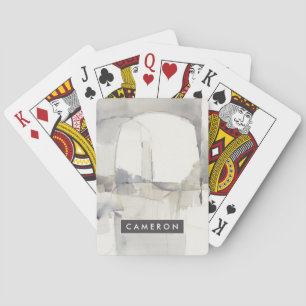 Add Your Name Improvisation I Gray Abstract Poker Cards