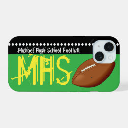 Add Your Name iPhone 15 Case Football