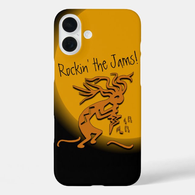 Add Your Name Kokopelli With Musical Notes Artwork Case-Mate iPhone Case (Back)