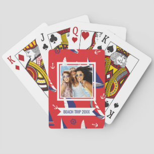 Add Your Name   Lean Sailboat Pattern Poker Cards