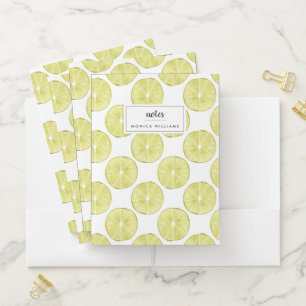 Add Your Name   Let's Taco About It   Lime Pattern Pocket Folder