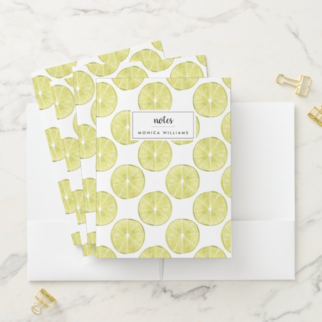 Add Your Name | Let's Taco About It | Lime Pattern Pocket Folder (In Situ)