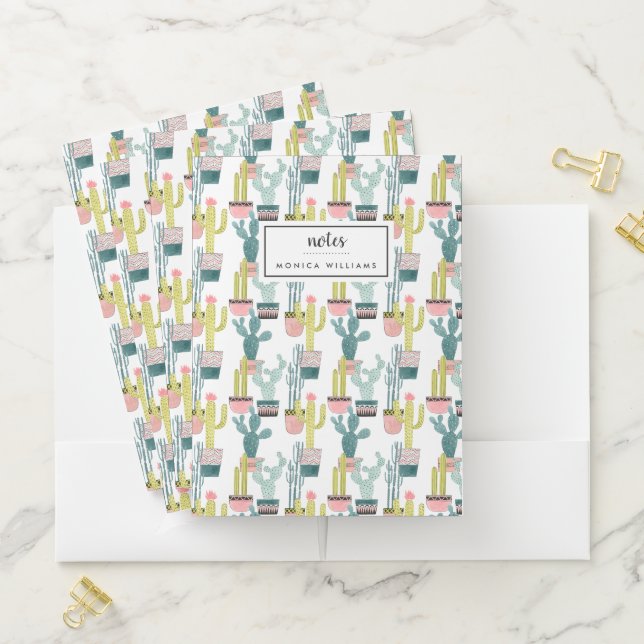 Add Your Name | Let's Taco About Love | Cactus Pat Pocket Folder (In Situ)