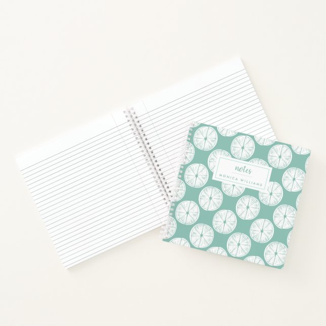Add Your Name | Let's Taco About Love | Teal Lime Notebook (Inside)