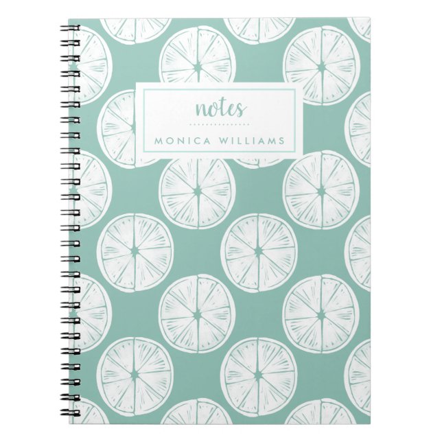Add Your Name | Let's Taco About Love | Teal Lime Notebook (Front)
