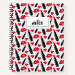 Add Your Name | Lipstick And Lips Polka Dot Notebook