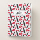 Add Your Name | Lipstick And Lips Polka Dot Pocket Folder