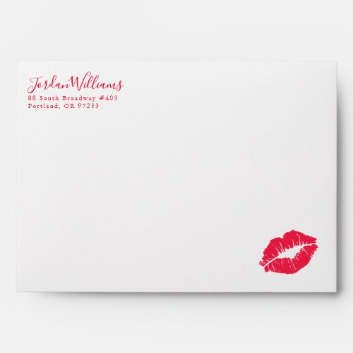 Add Your Name  Lipstick Kiss Envelope