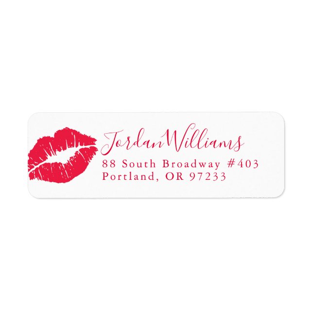 Add Your Name | Lipstick Kiss Label (Front)