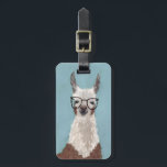 Add Your Name | Llama Specs - Oversized Glasses Luggage Tag<br><div class="desc">Llama Specs I by Victoria Borges. Features a relaxed llama with a pair of fun,  oversized eyeglasses.</div>