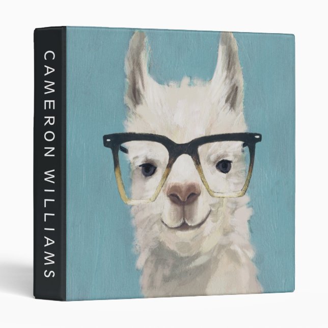 Add Your Name | Llama Specs - Square 3 Ring Binder (Front/Spine)
