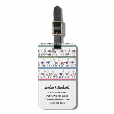 Add Your Name | Llama Stripe Pattern Luggage Tag Add Your Name | Llama Stripe Pattern Luggage Tag