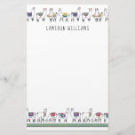 Add Your Name | Llama Stripe Pattern Stationery