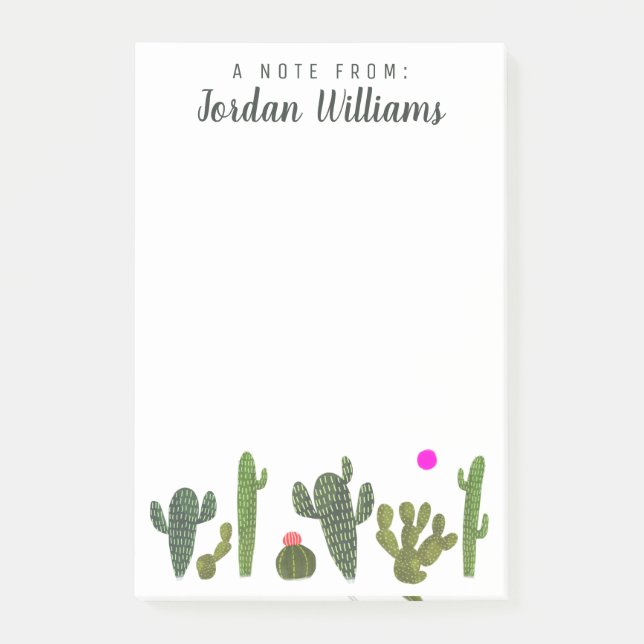 Add Your Name | Llamarama Cactus Collection Post-it Notes (Front)