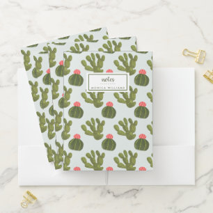 Add Your Name   Llamarama Collection   Cute Cactus Pocket Folder