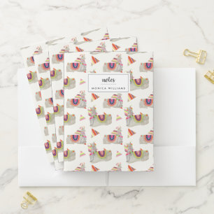 Add Your Name   Llamarama Collection Pattern II Pocket Folder